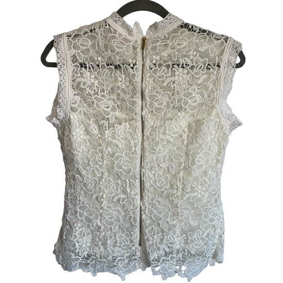 Nanette Lepore Sleeveless Lacy Blouse Top | Size Small - Picture 8 of 9